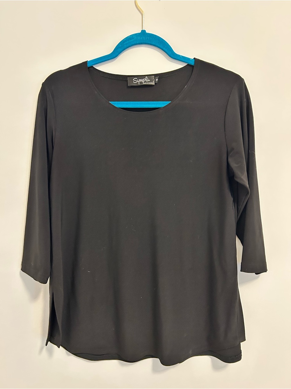 Sympli Black Scoop Neck Long Sleeve Tee